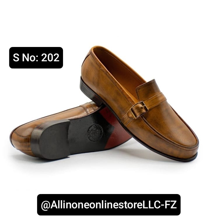 Decent Tan Plain Leather Formal Shoes (S No. 202) - Image 2