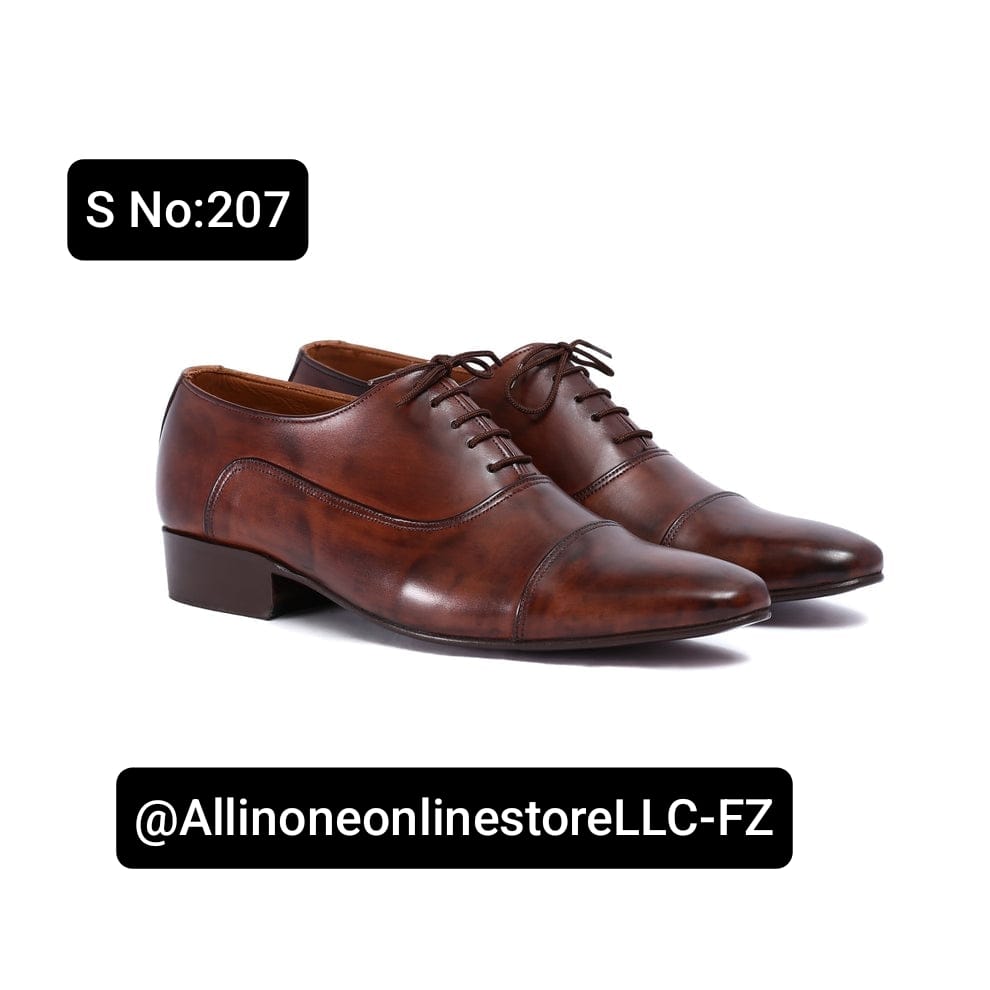 Plain Double-Tone Leather Lace-Up Shoes (S No. 207) - Image 2