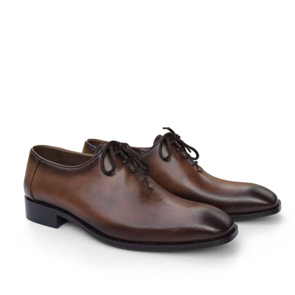 Tan Leather Lace-Up Formal Shoes - Image 2