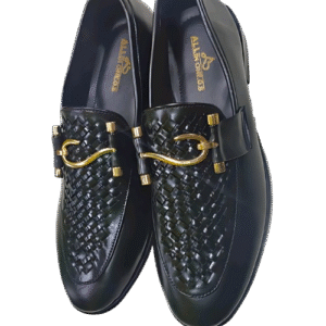 Black S-Buckle Braided Formal Shoes (S No. 304)