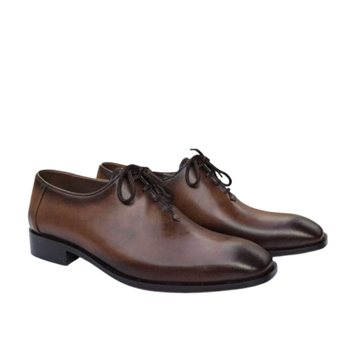 Tan Leather Lace-Up Formal Shoes